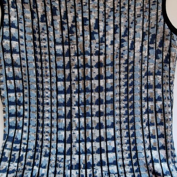 NIC + ZOE Black Grey Blue Navy Knit Sleeveless Fit & Flare Elastic Tank Dress SP - Picture 9 of 10
